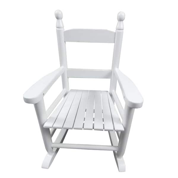 Unbranded White Children's Wood Outdoor Rocking Chair - Indoor or Outdoor -Suitable for Kids-Durable