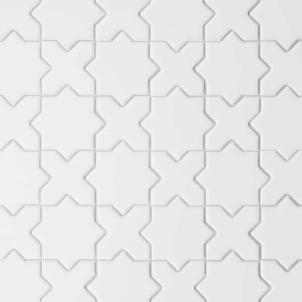 Le Cafe 12 in. x 12 in. White Porcelain Mosaic Tile (10 sq. ft. /Case)
