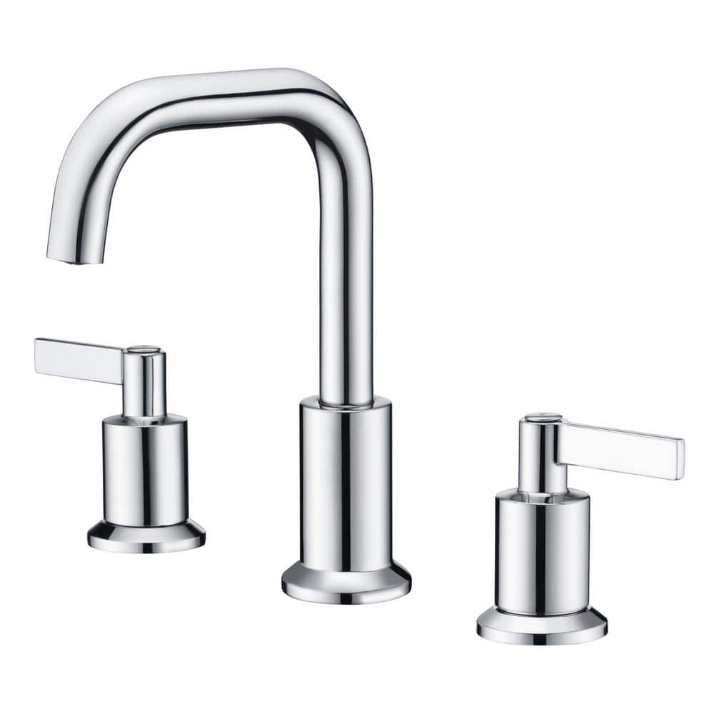 Polished Chrome 8'' Widespread 2-Handle Bathroom Faucet