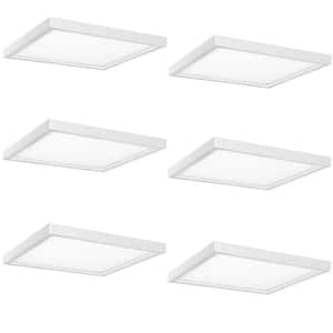 9 in. 1-Light Color Tunable Selectable LED Square Mini Flat Panel Flush Mount (6-Pack)