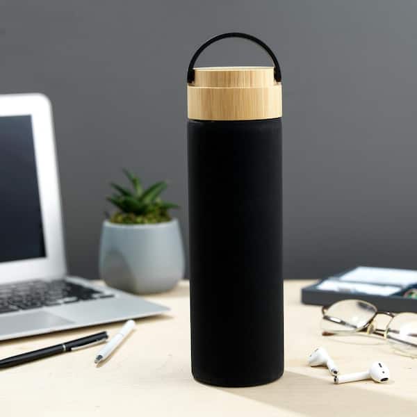 Glass Water Bottle With Silicone Sleeve and Carrying Handle