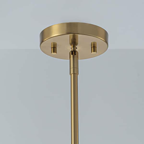 ZYZWMB Tallivor 18 in. 1-Light Brass Pendant Light with Clear