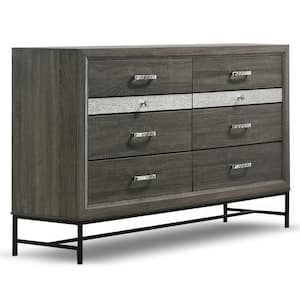 Vurenn Gray 8-Drawer 58 in. Dresser