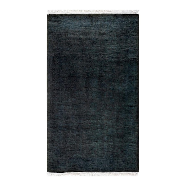 Solo Rugs Black 3 ft. 1 in. x 5 ft. 3 in. Fine Vibrance One-of-a-Kind Hand-Knotted Area Rug