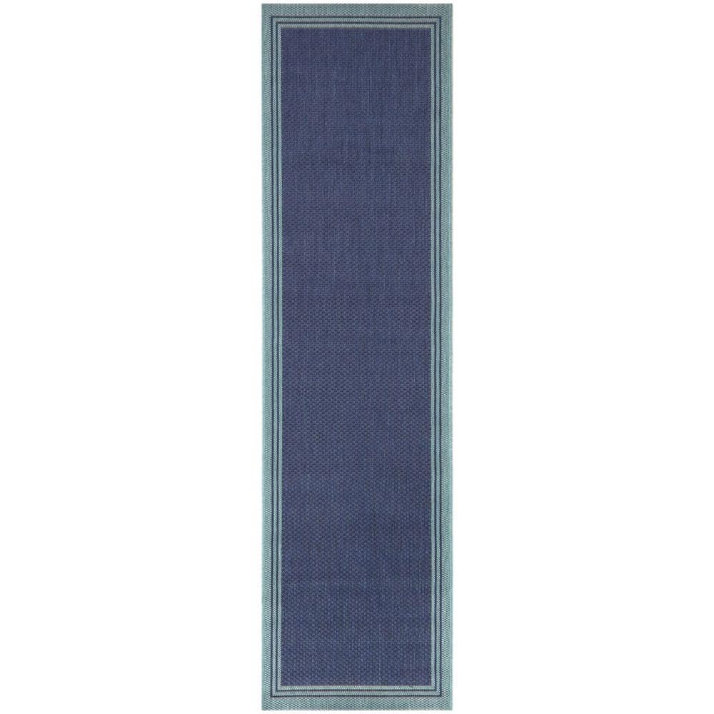 Hampton Bay Terrace Blue Doormat 2 ft. x 7 ft. Border Indoor/Outdoor ...