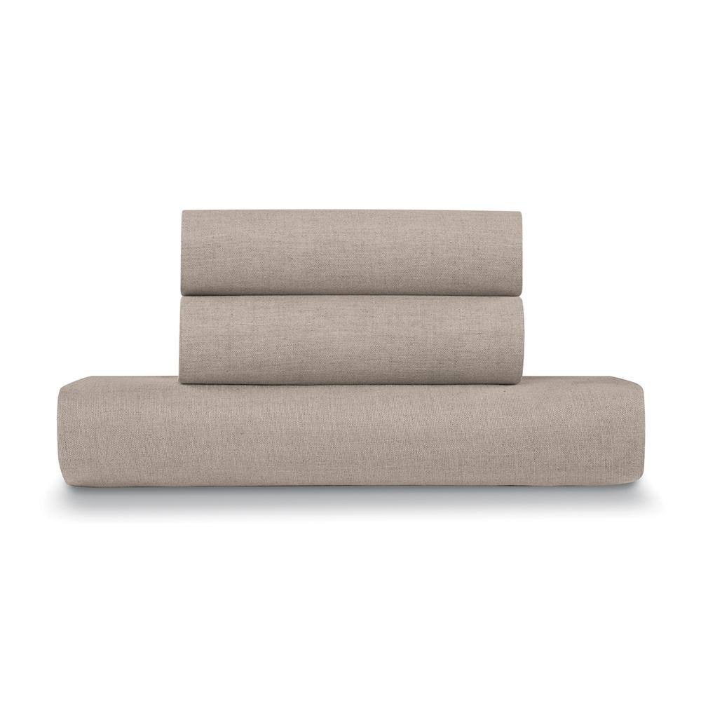 Natural Linen Cotton California King Duvet Cover Set
