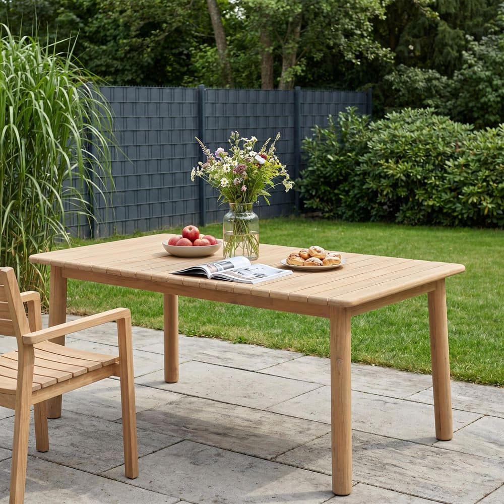 Bexlin Light Teak Finish Acacia Wood Outdoor Patio Expandable Rectangular Dining Table price history on PriceWatchPro