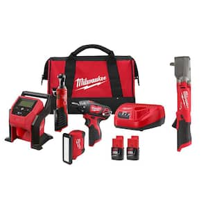 M12 FUEL 12-Volt Lithium-Ion Brushless Cordless Combo Kit with M12 FUEL 3/8 in. Right Angle Impact Wrench