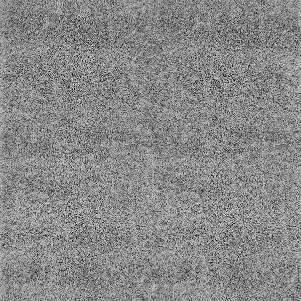 nuLOOM Marleen Plush Shag Gray 8 ft. Contemporary Square Rug