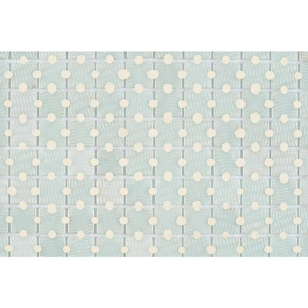Whirlpool Blue Polished Glass Mosaic Tile Sheet
