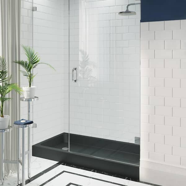 Voltaire 60 in. x 32 in. Single Threshold Left-Hand Drain Shower Base in Black