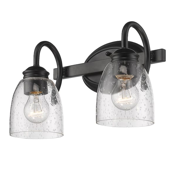 Golden Lighting - Parrish 2-Light Black Bath Light
