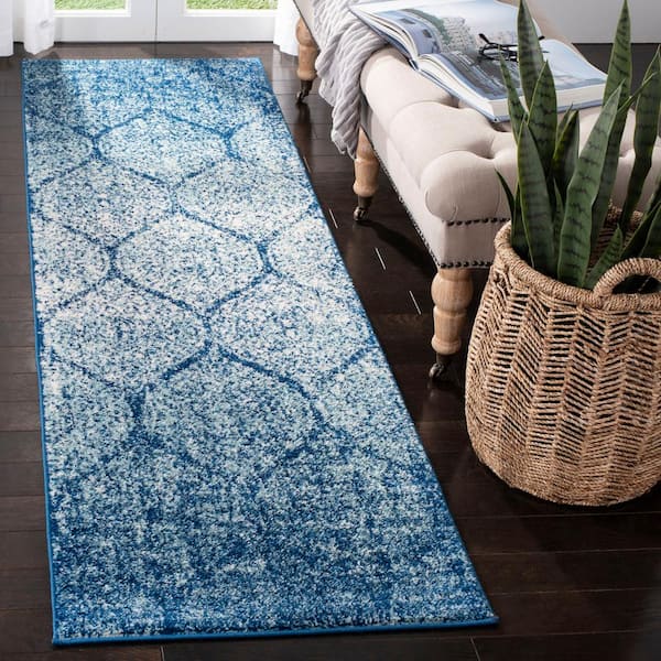 Madison Navy/Blue 2 ft. x 14 ft. Runner Rug