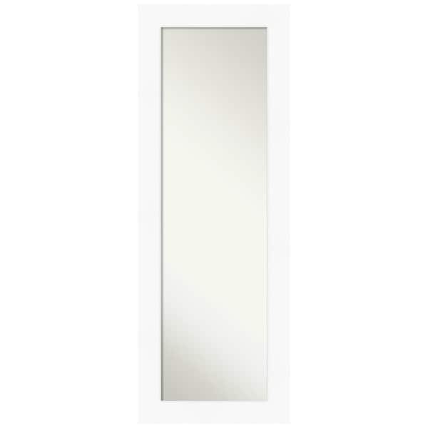 Amanti Art Small Rectangle Matte White Modern Mirror (19.38 in. H x 53.38 in. W)