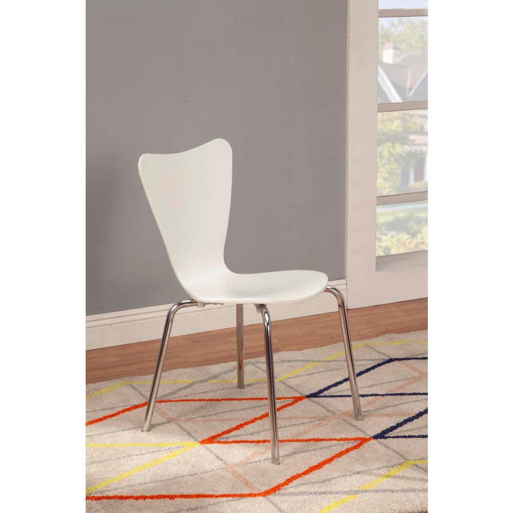 Lime Green Metal and Wood Composite Armless Dining Side Chair