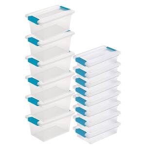 Medium Clip Storage Box Container (6 Pack) and Small Clip Box (8 Pack)