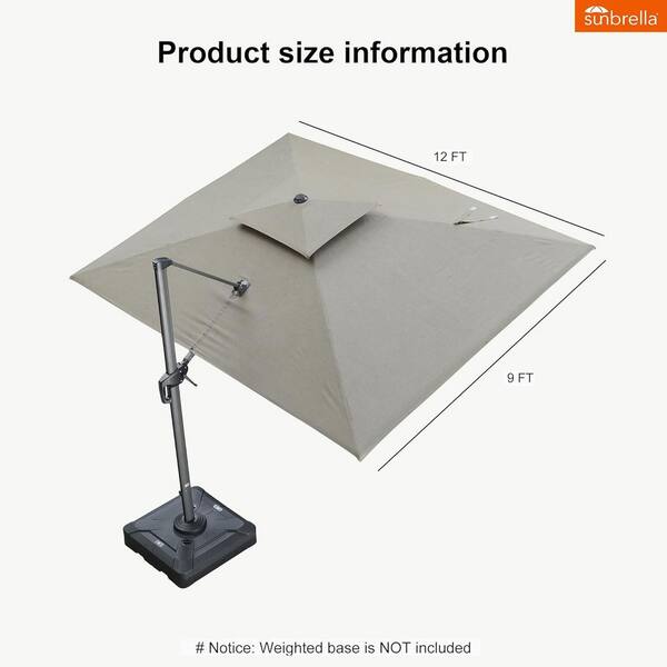 PURPLE LEAF 9 ft. x 12 ft. Sunbrella Double Top Aluminum 360