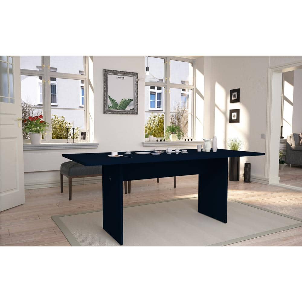 67.91" Midnight Blue Modern Wood Rectangular Dining Table