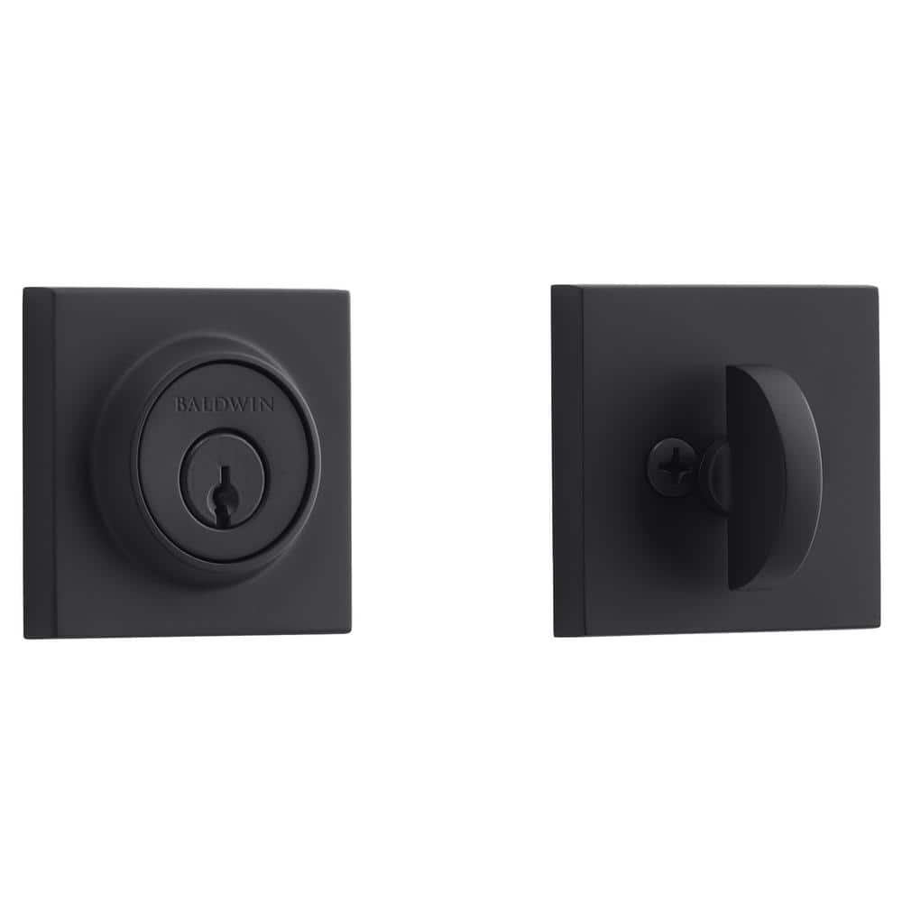 Baldwin Reserve Sccsd190 Single Cylinder Contemporary Square Deadbolt Satin Black Finish