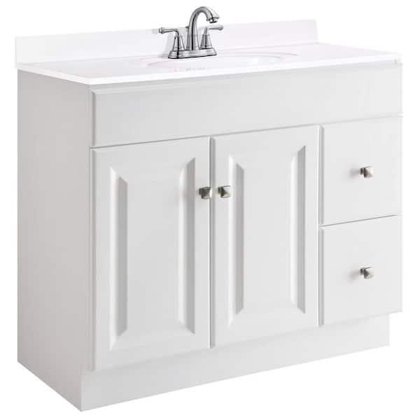 Design House Wyndham 36 in. W x 18 in. D Unassembled Vanity Cabinet Only in White Semi-Gloss
