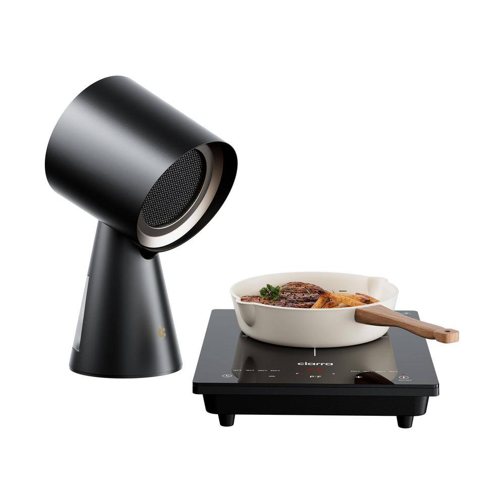 JEREMY CASS 6.18 in. 70 CFM Ductless Under Cabinet Desktop Range Hood, Portable Range Hood in Black
