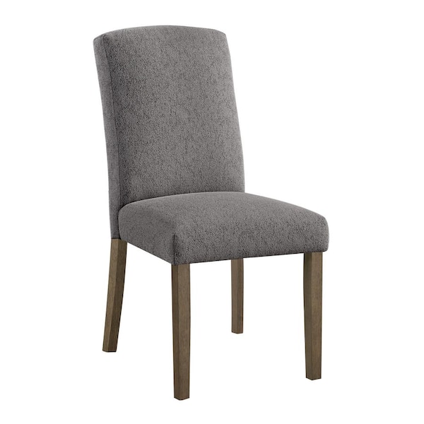 OSP Home Furnishings Everly dining Chair (2-Pack) in Charcoal Fabric with Grey Washed Legs