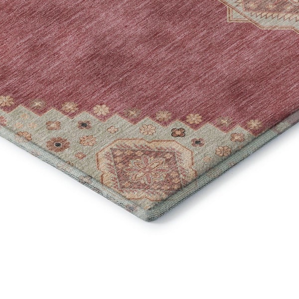 Mayfield Premium Machine Washable Abstract AMF1014 Blush 2 ft. x 3 ft. Area Rug