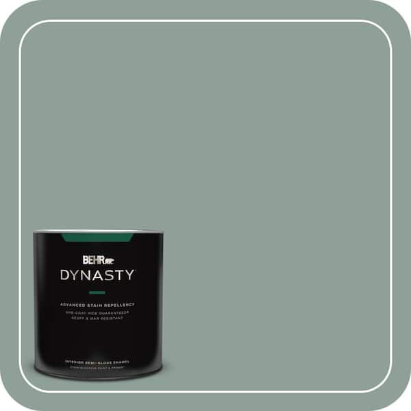 BEHR DYNASTY 1 qt. #QE-44 Eucalyptus Semi-Gloss Enamel Interior Stain-Blocking Paint and Primer