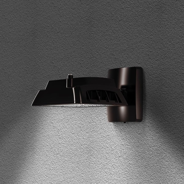 175W Equivalent Bronze Outdoor Integrated LED Commercial Wall Mount Area Light, 4500 Lumens
