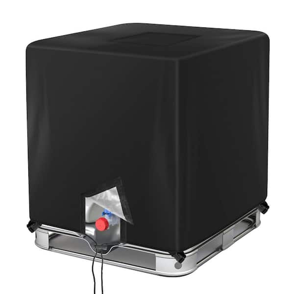 275 Gallon Black Waterproof Tote Cover, Outdoor Protective Cover for 1000L Garden Rain Barrel