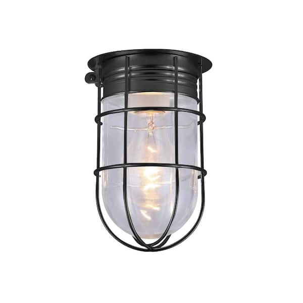 CANARM 1-Light Matte Black Outdoor Flush Mount Light