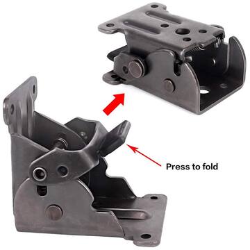 Angel Sar Black Folding Extension Support Brackets, Self Lock Hinges with Screws for Table Bed Leg Feet (4-Pack) CAFL7030