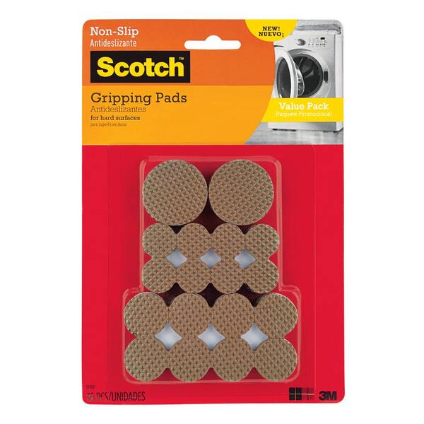 3M Scotch Multi Size Brown Round Hard Surface Gripping Pads Value Pack (36-Pack)