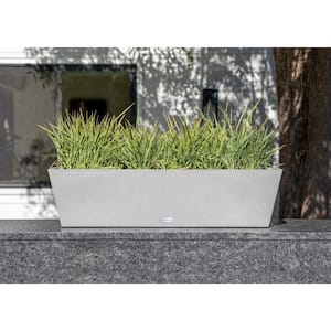 9 in. x 36 in. Gray Plastic Window Box