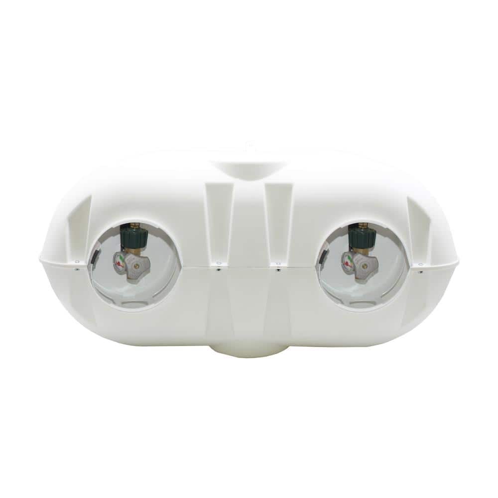 White Heavy Duty Dual 20lb Propane Tank Cover