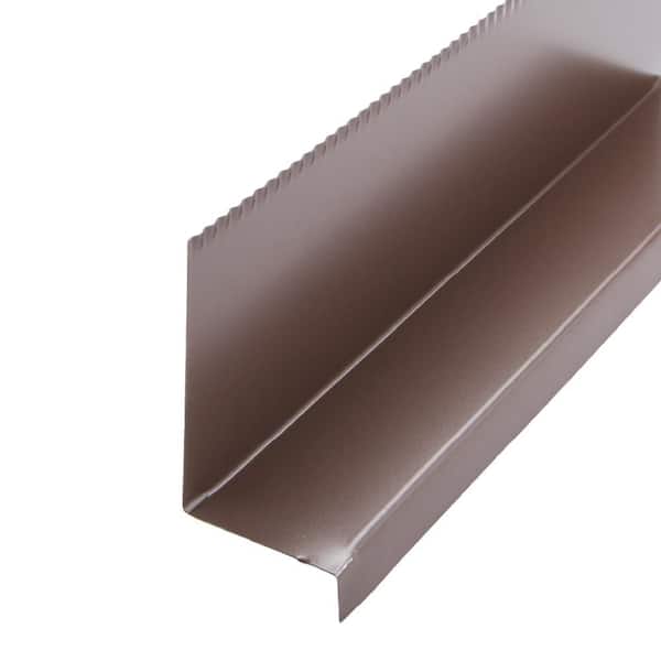 Amerimax Home Products 3 in. x 8 ft. Brown Galvanized Steel Deck Ledger Flashing Cap