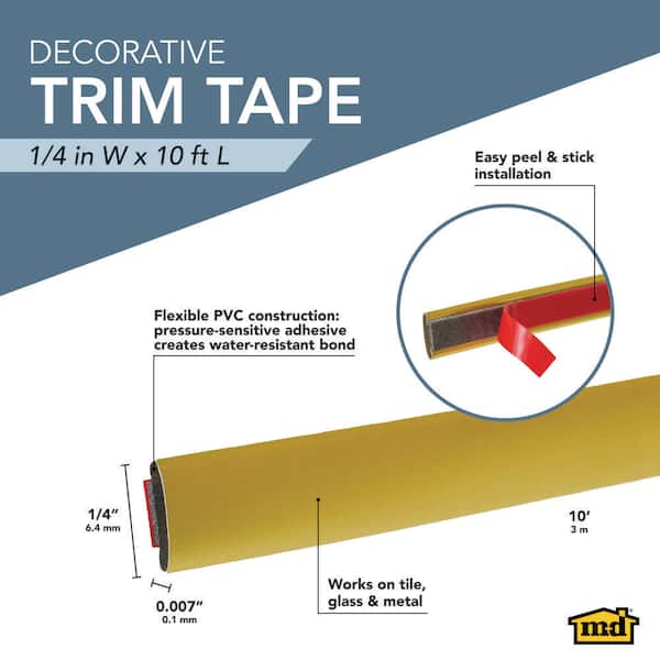 Gold 1/4 in. Decorative Trim Tape 10 ft.