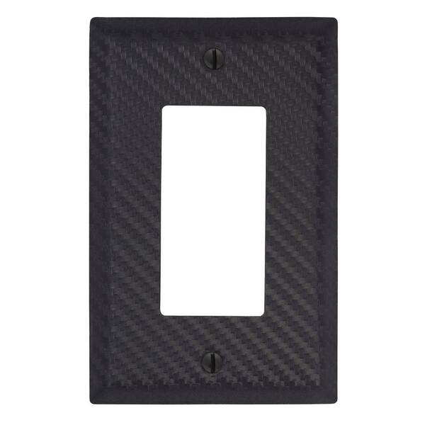 Hampton Bay Branston 1 Gang Rocker Steel Wall Plate - Black