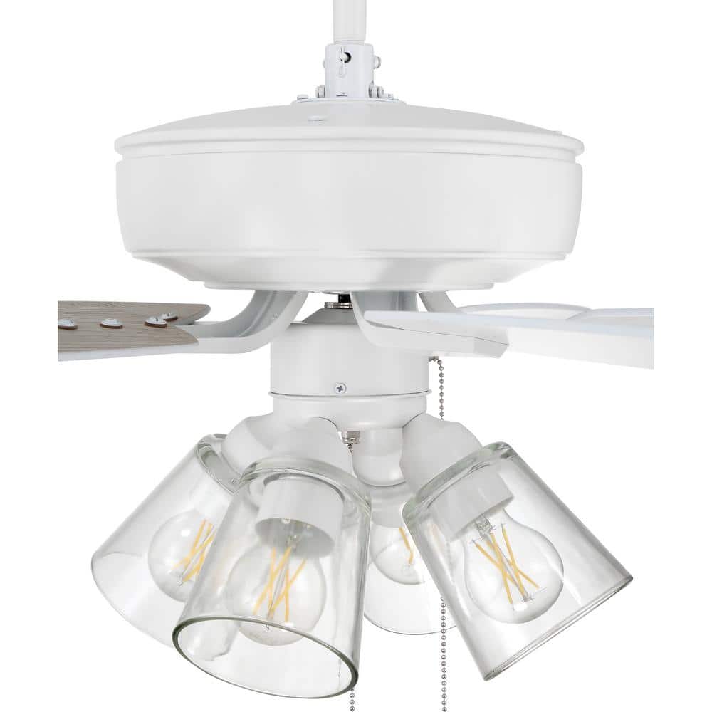 White 52'' Ceiling Fan with LED Light Kit and Reversible Blades