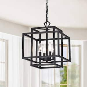 Coral 12 in. W 4Light Antique Black Ironwork Chandelier