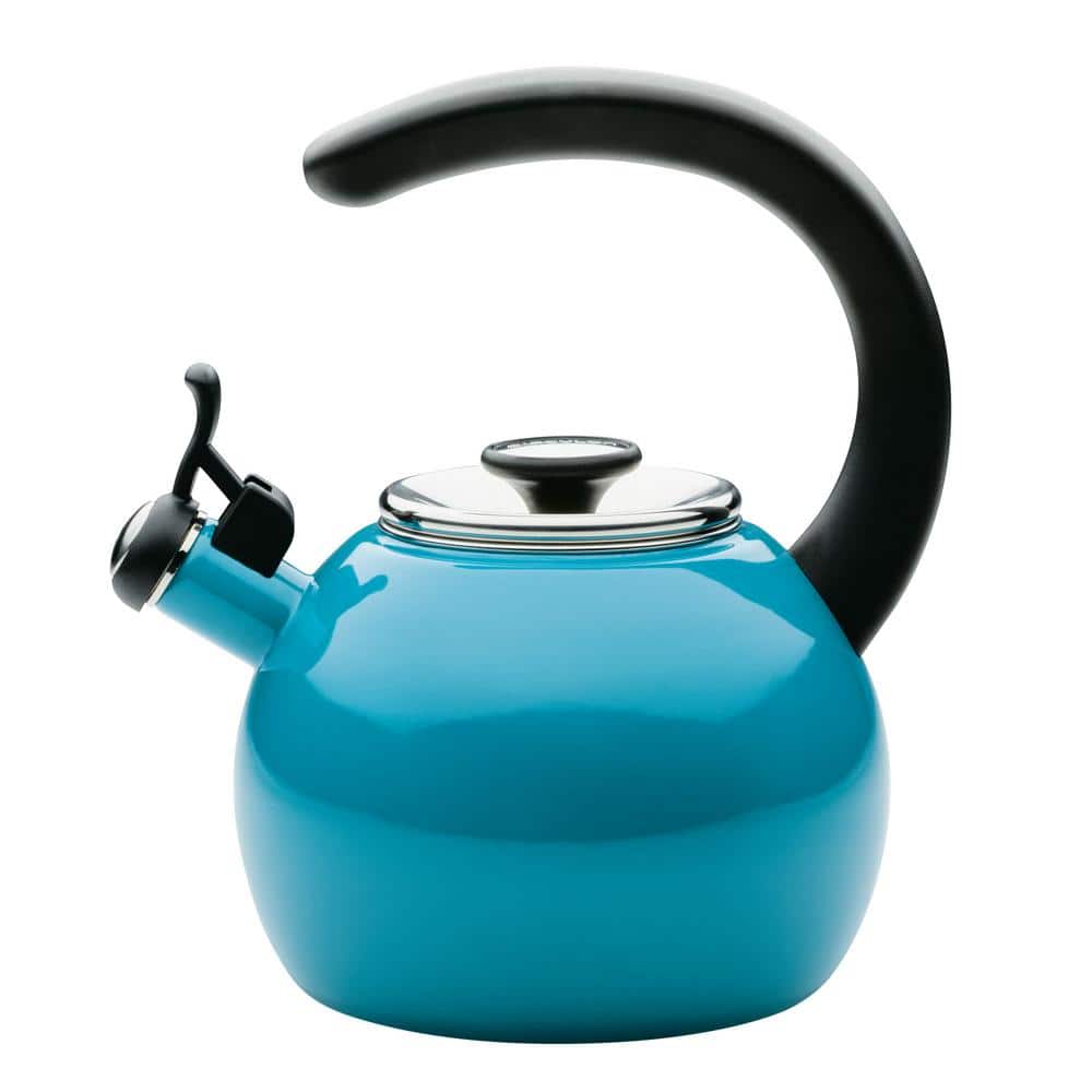  Trenton Gifts Whistling Tea Kettle - Enamel on Steel Teakettle  with Rooster Design - Cute Kitchen Accessories - 1.6 Quart Water Kettle:  Home & Kitchen