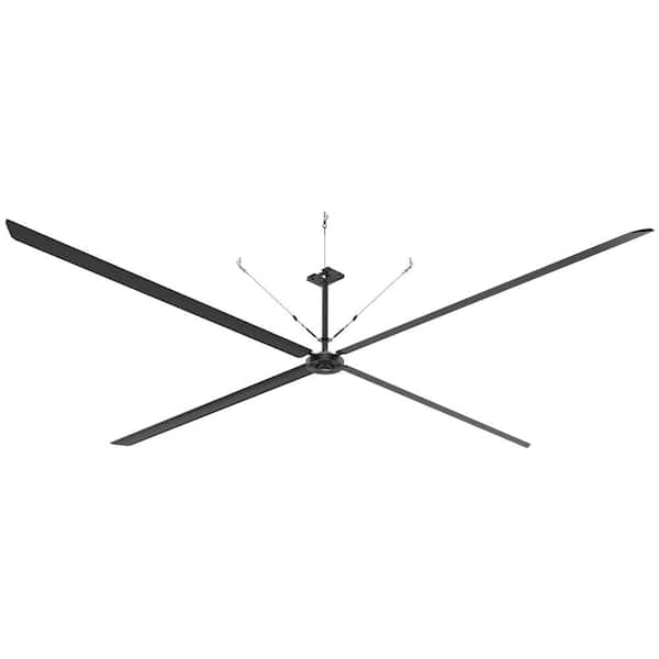 Hunter Industrial Eco 24 ft. 460-Volt 3-Phase Indoor Black Anodized Aluminum Ceiling Fan