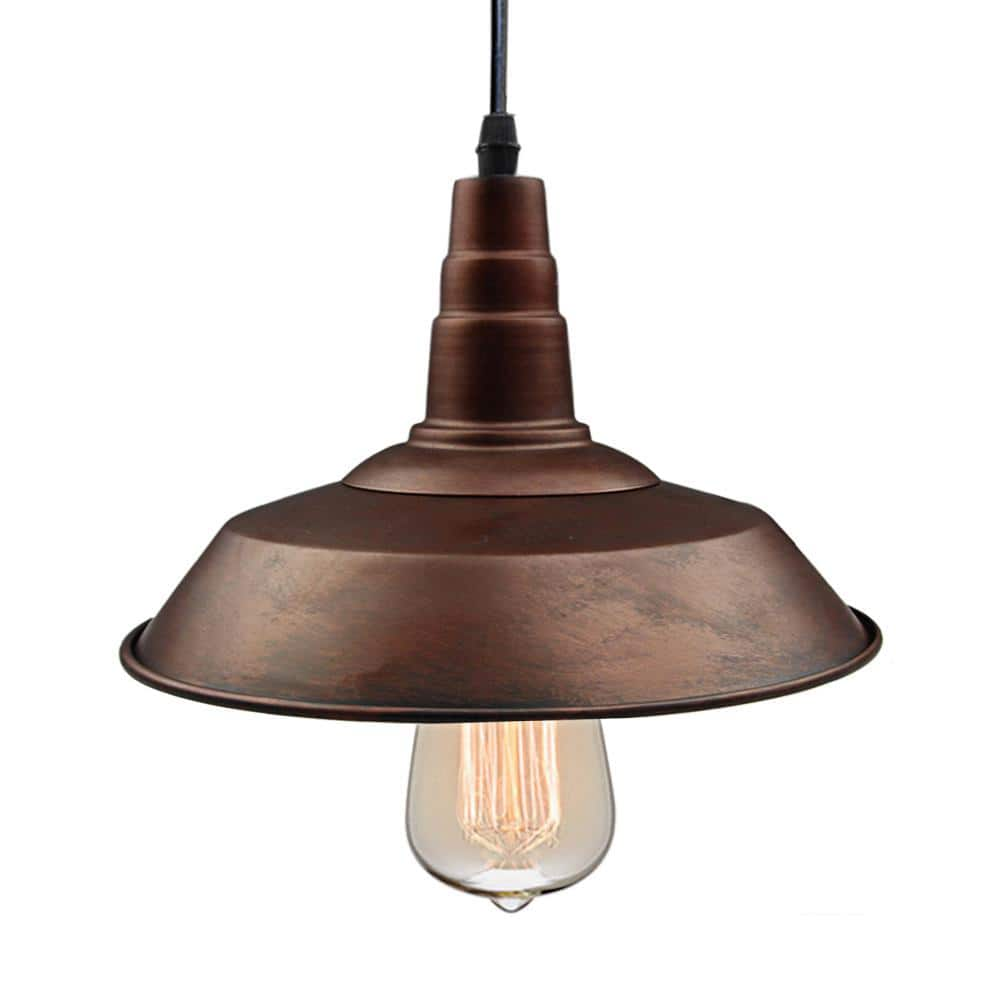 LNC Barnyard II 1-Light Rust Indoor Barn Light Hanging Pendant-A0190702 ...