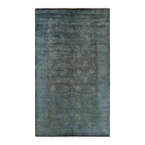Overdyed Brown 8 ft. x 14 ft. Solid Wool Indoor Area Rug