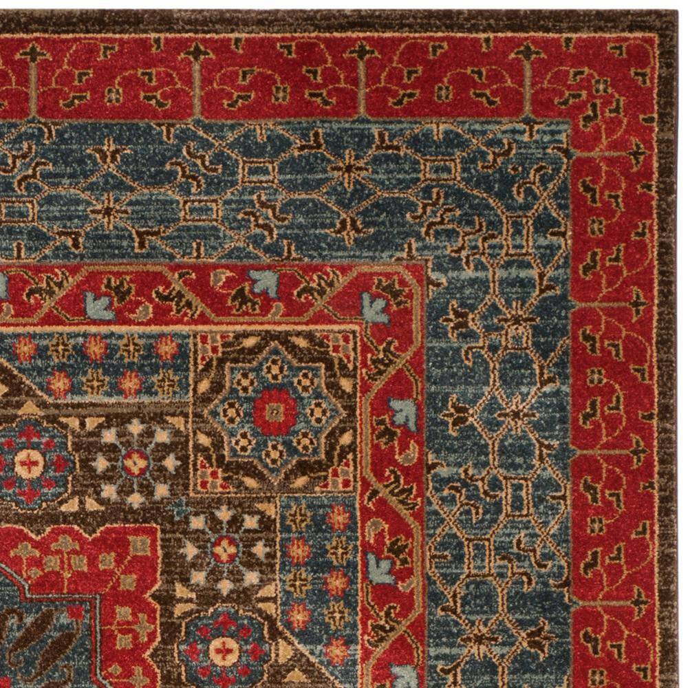 Navy and Red Synthetic Rectangular Persian Style Area Rug