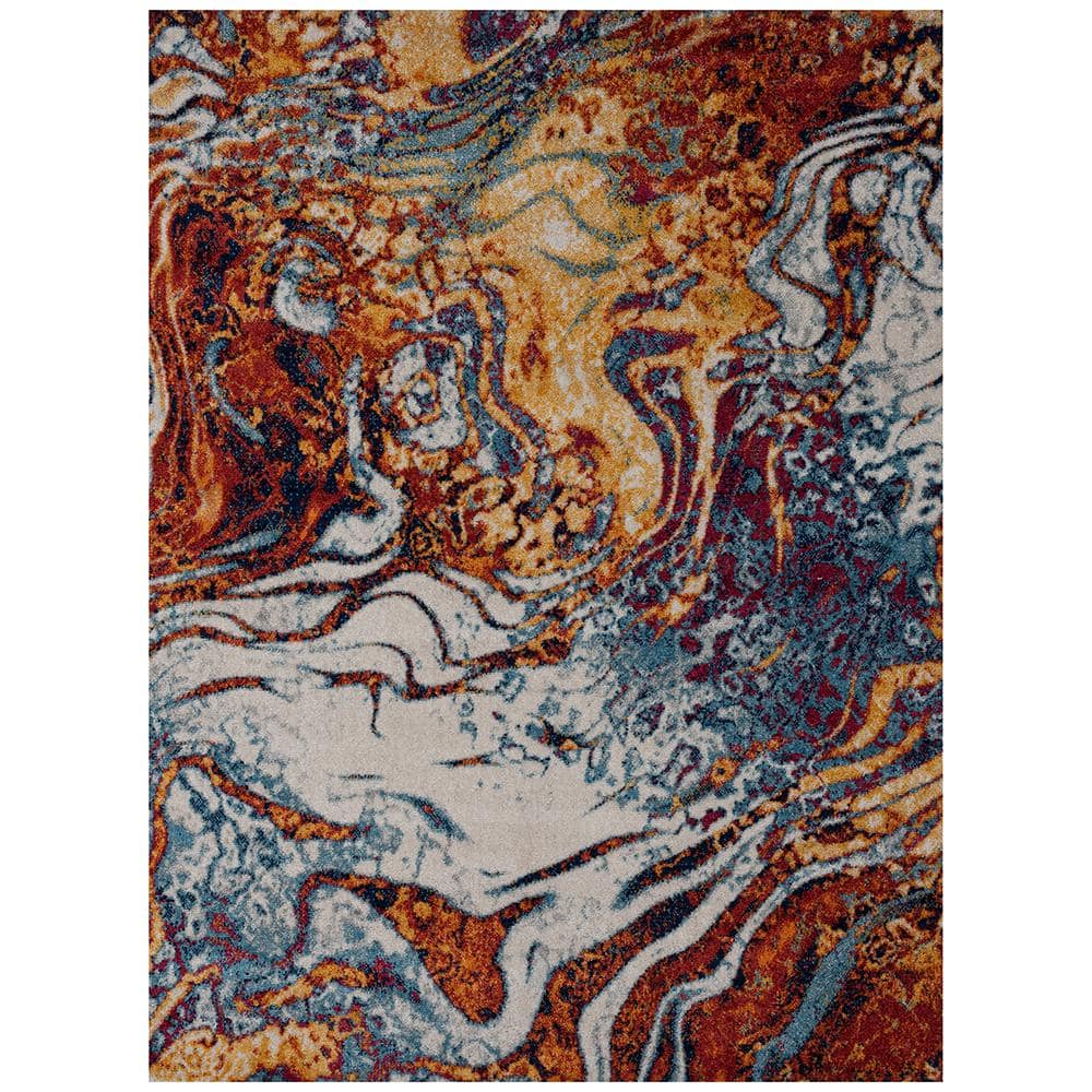 Karen Abstract Multi-Color 5 ft. 3 in. x 7 ft. 2 in. Collision Area Rug
