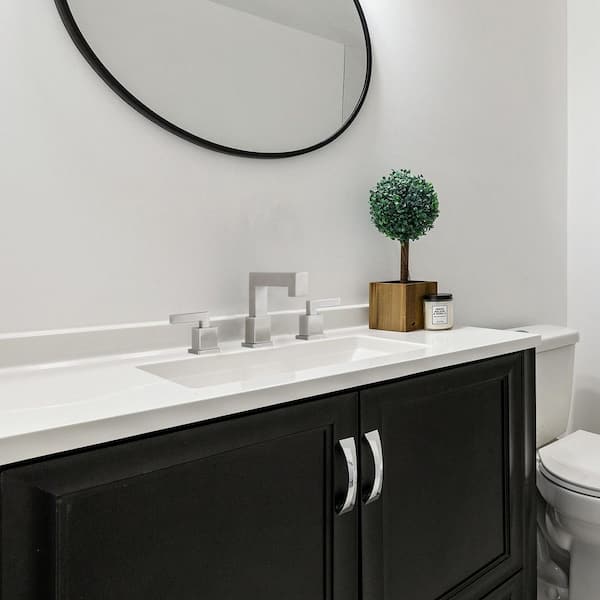 8 in. Widespread Double Handle Bathroom Faucet with Drain Kit Included in Brushed Nickel