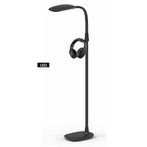 PRO-Vision 62 in. H Black Full Spectrum LED Floor Lamp with Accessory Hangers and Reading Magnifier