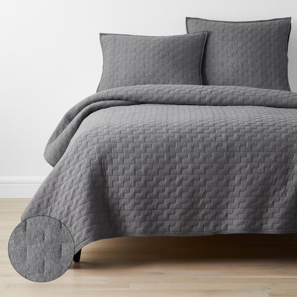 Air Layer Gray Full/Queen Cotton Blend Quilt