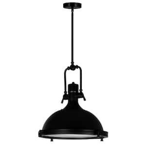 Show 1 Light Down Pendant With Black Finish